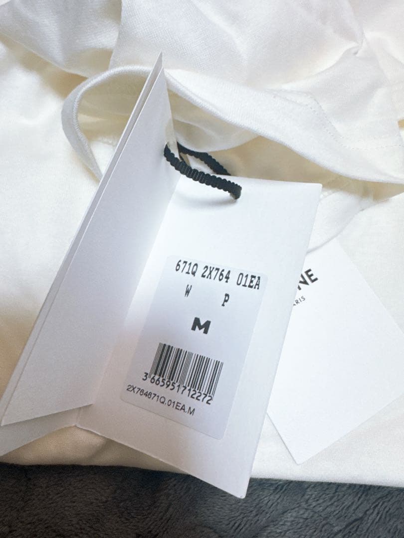 CELINE ホワイト ロゴ Tシャツ M