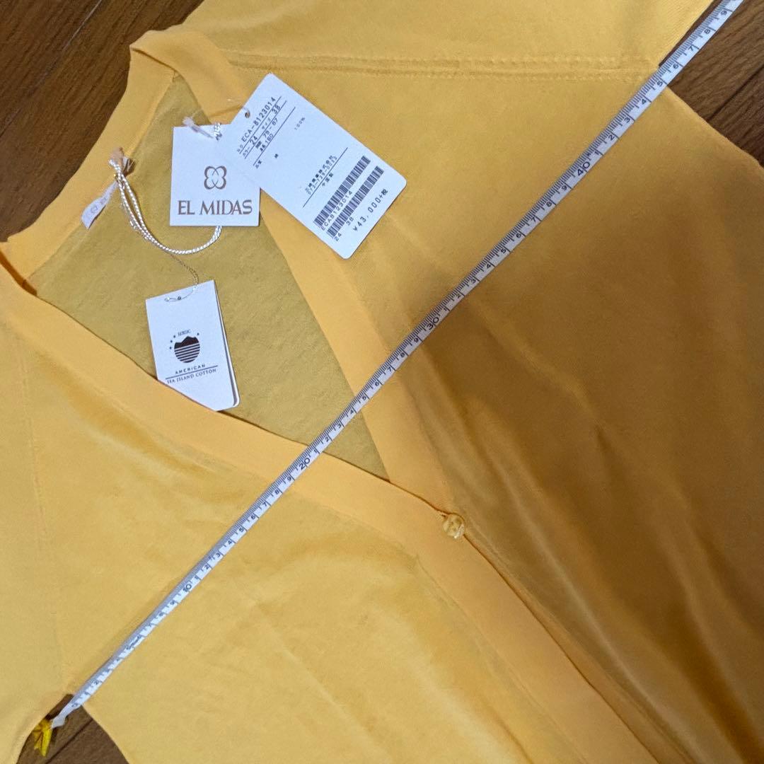 アクア　EL MIDAS からし色イエロー 半袖トップス 長袖ロングカーデ