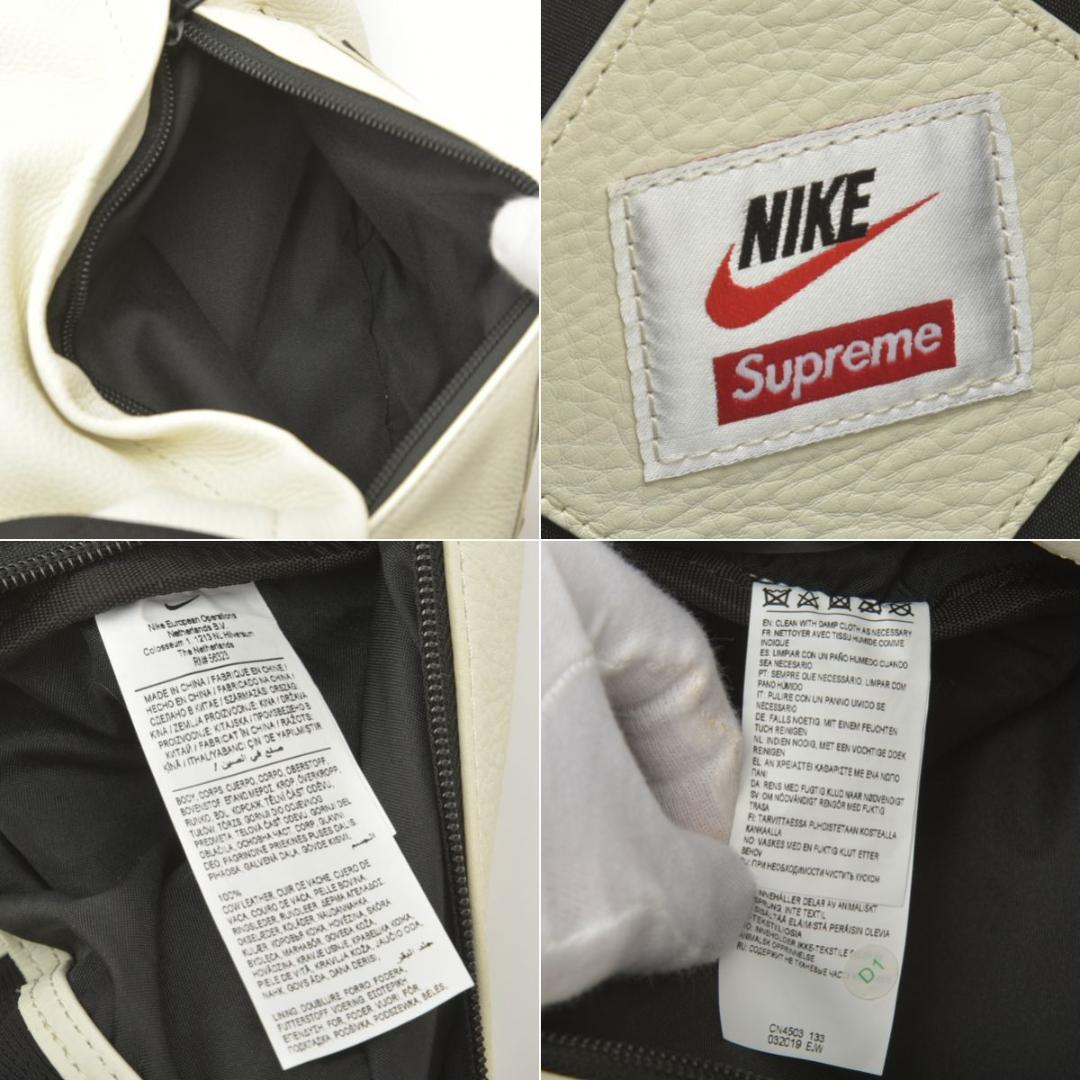 未使用同様◇SUPREME NIKE コラボ 2WAY ボストンバッグ レザー白