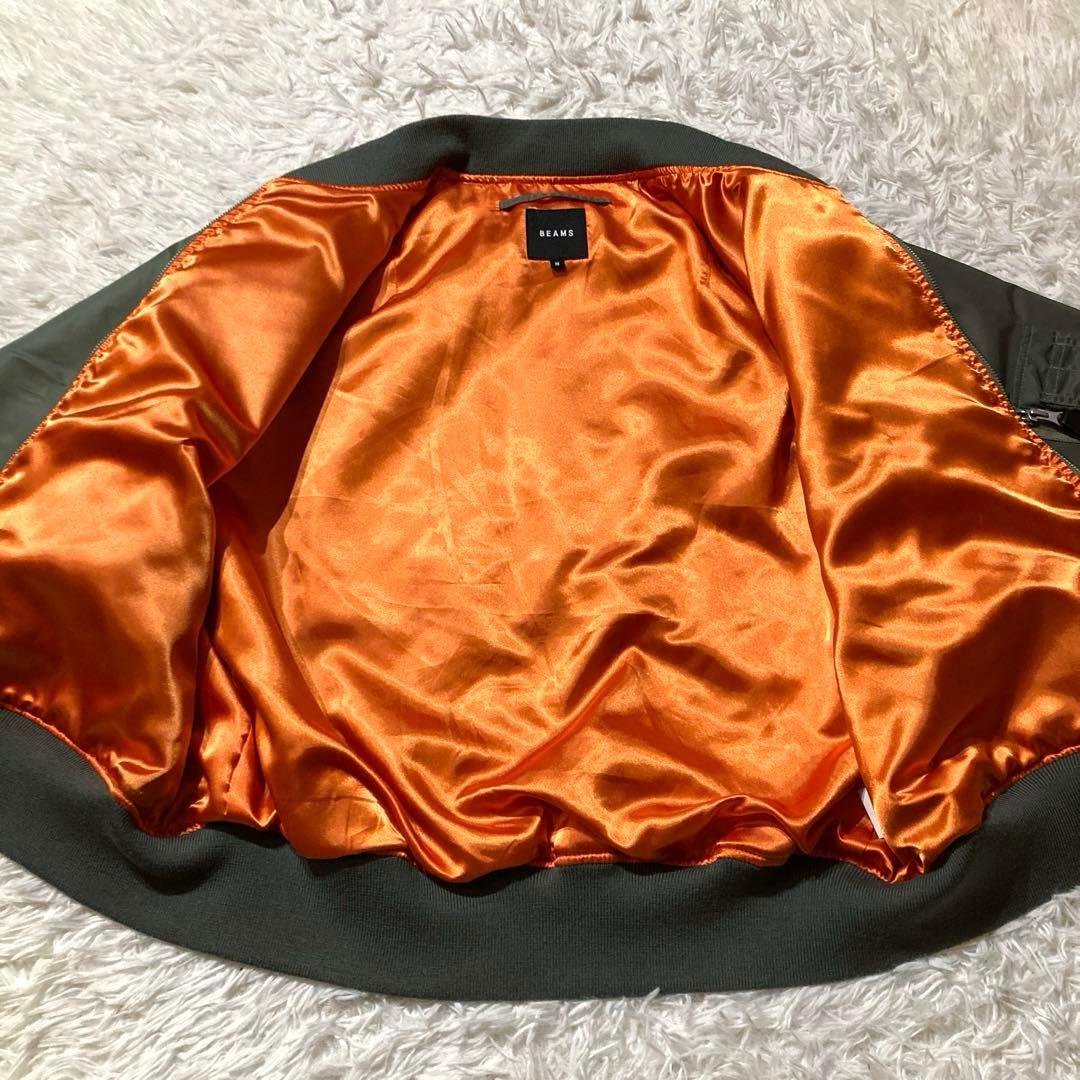 【極美品】BEAMS CRAZYパターン MA-1 ワイドフィット／オリーブ／M