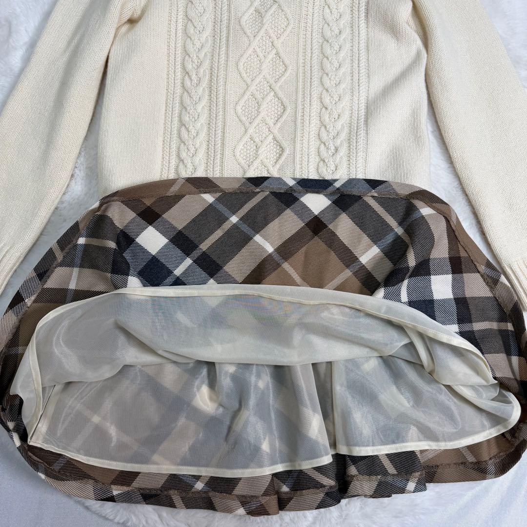 【美品】BLUE LABEL CRESTBRIDGE ケーブルニットワンピース