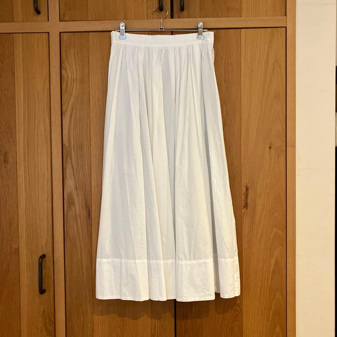 極美品✨北欧、暮らしの道具店、凛とした、大人のための白スカート38