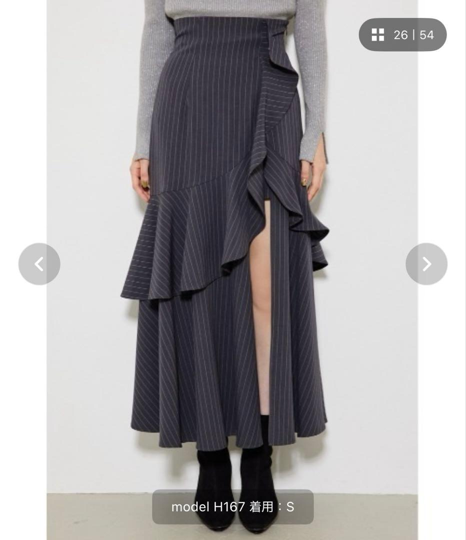 公式完売商品 rienda フリルスリットハイウエストスカートショートパンツ
