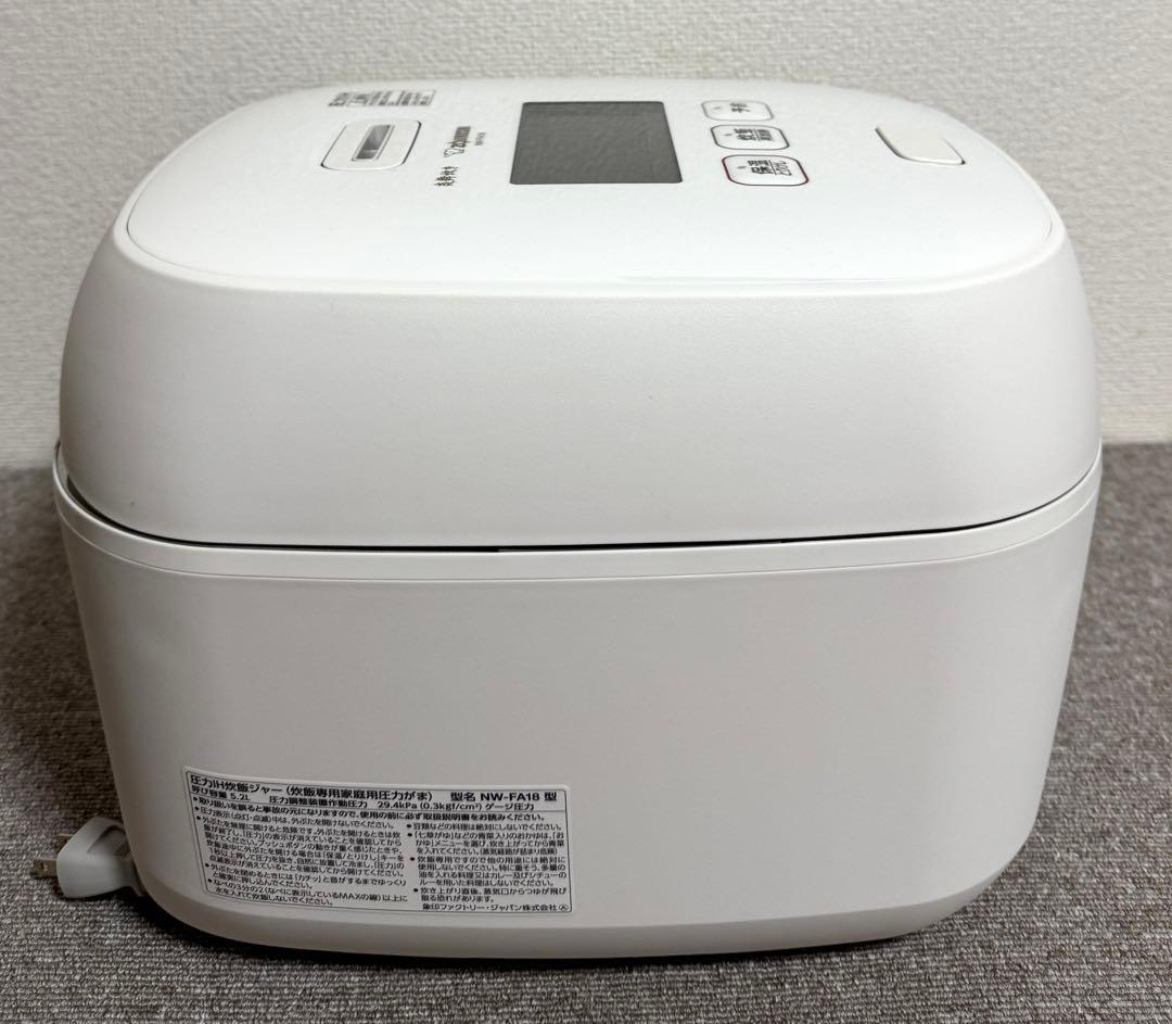 【美品】象印 炎舞炊き 圧力IH炊飯ジャーNW-FA18 動作保証