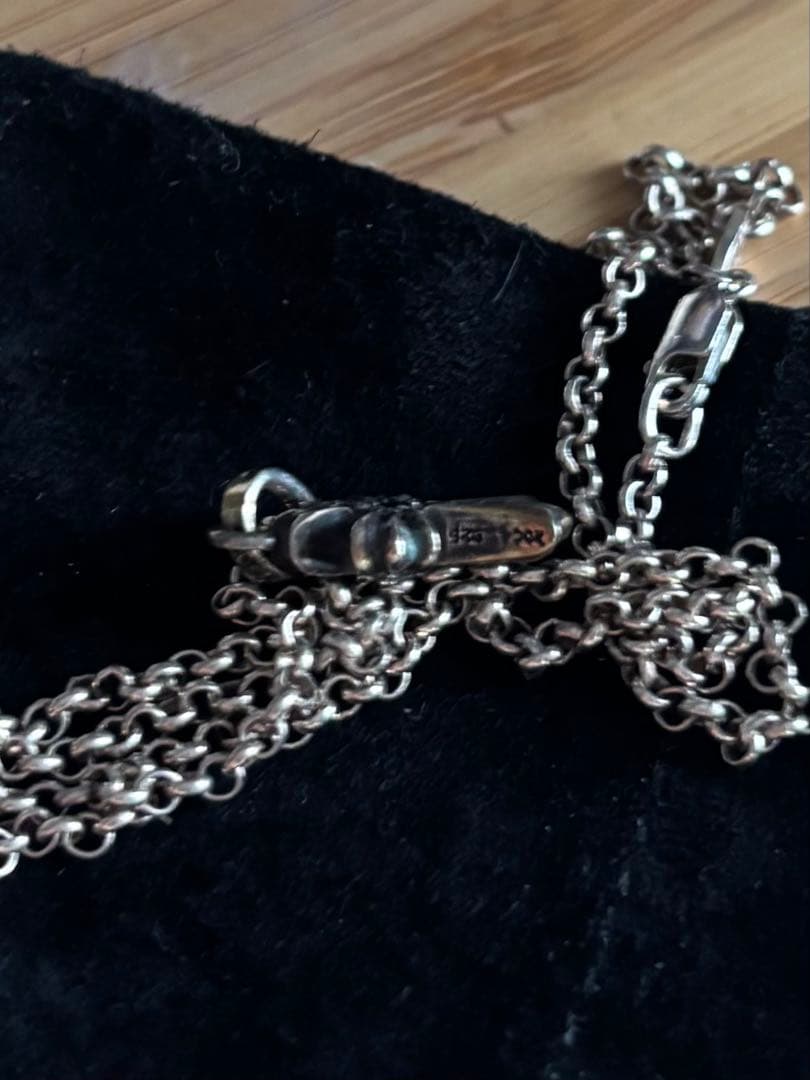 CHROME HEARTS クロスチャーム ネックレス　サファイア