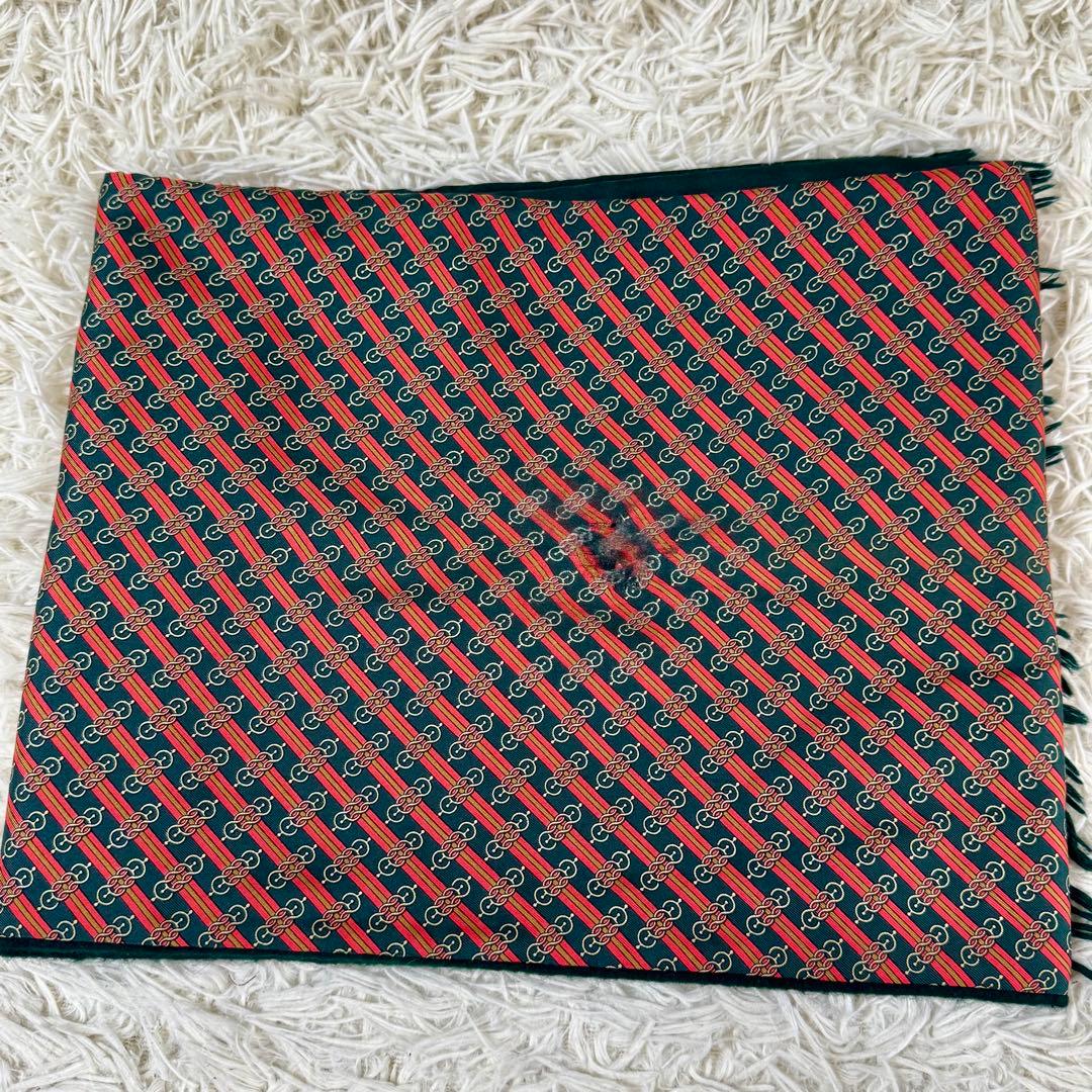 エルメス　マルジェラ期　カシミヤシルク混　マフラー　ストール　グリーン