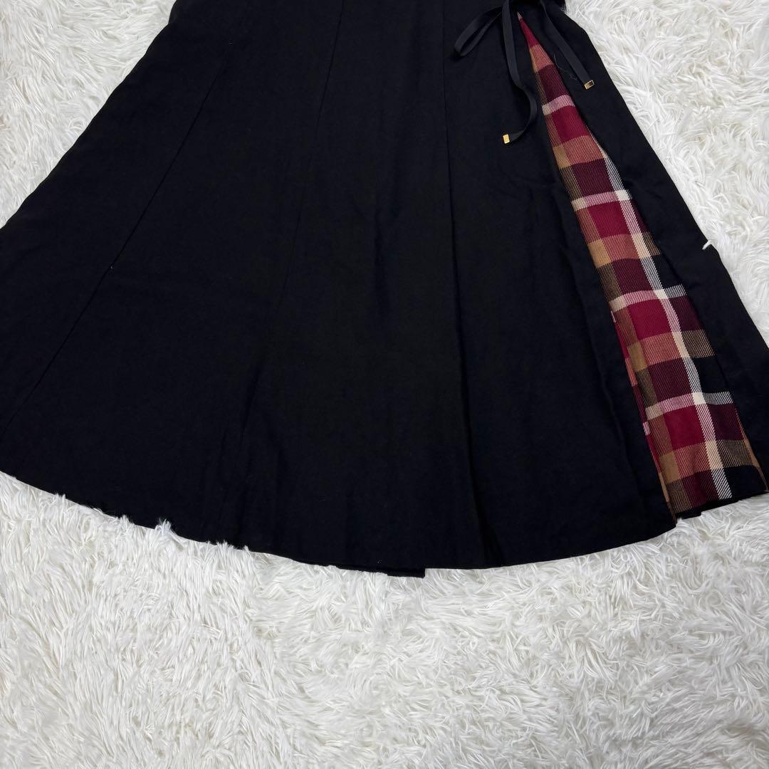 ブルーレーベルクレストブリッジ✨ロングフレアスカート CBチェック サイズ38