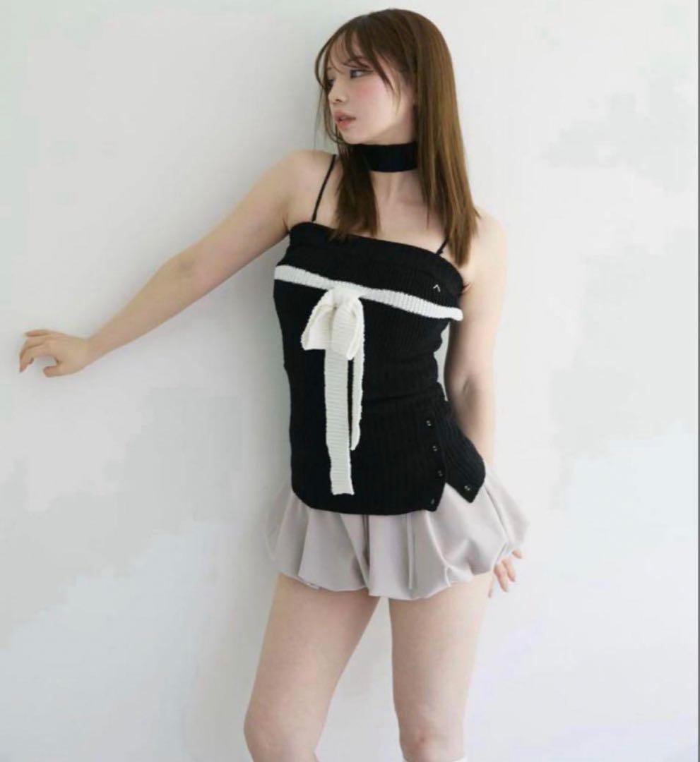 トップス andmary Candice ribbon bare tops