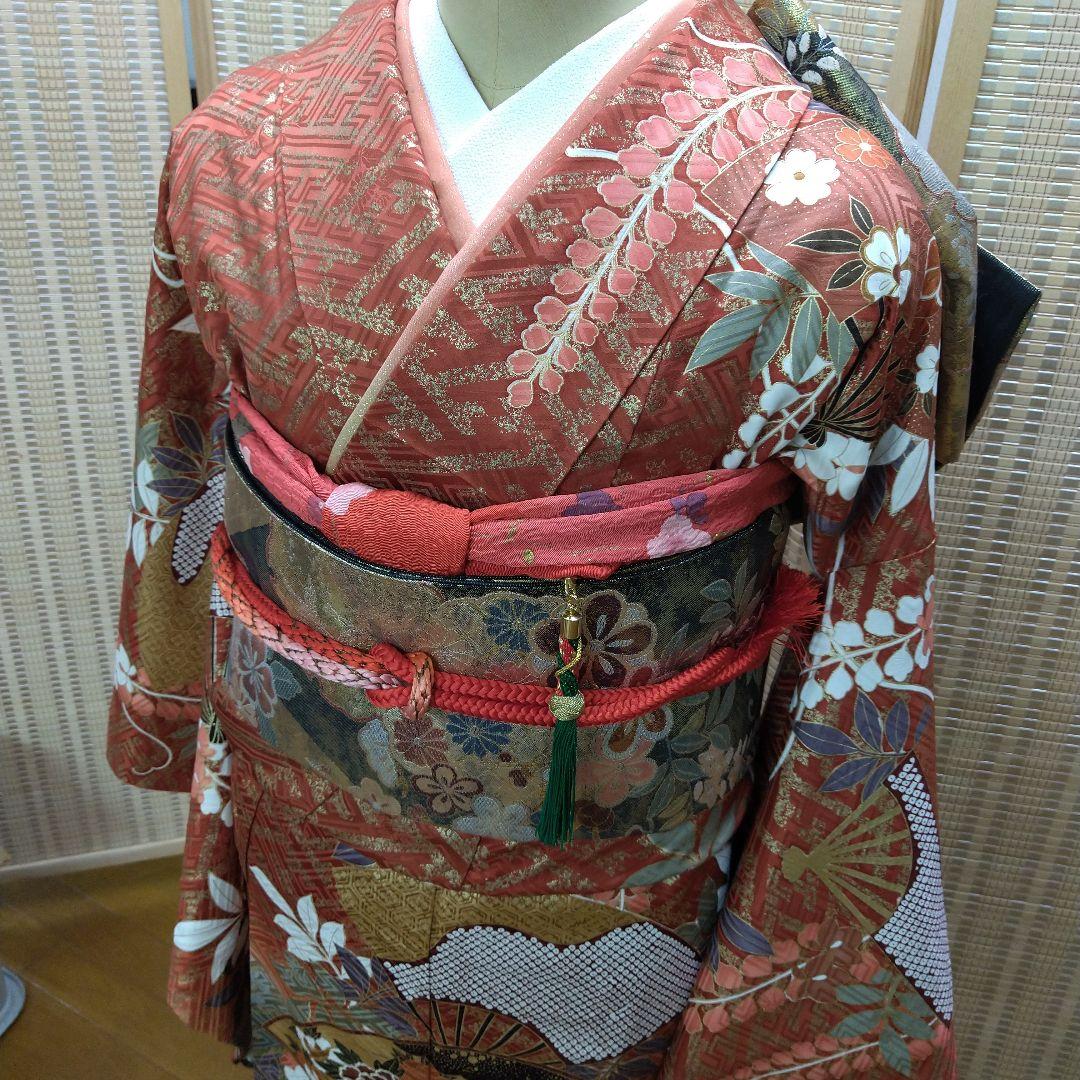 【振袖フルセット】豪華絢爛古典柄 極上振り袖 身丈158cm 全通柄袋帯成人式