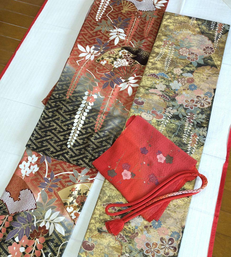 【振袖フルセット】豪華絢爛古典柄 極上振り袖 身丈158cm 全通柄袋帯成人式