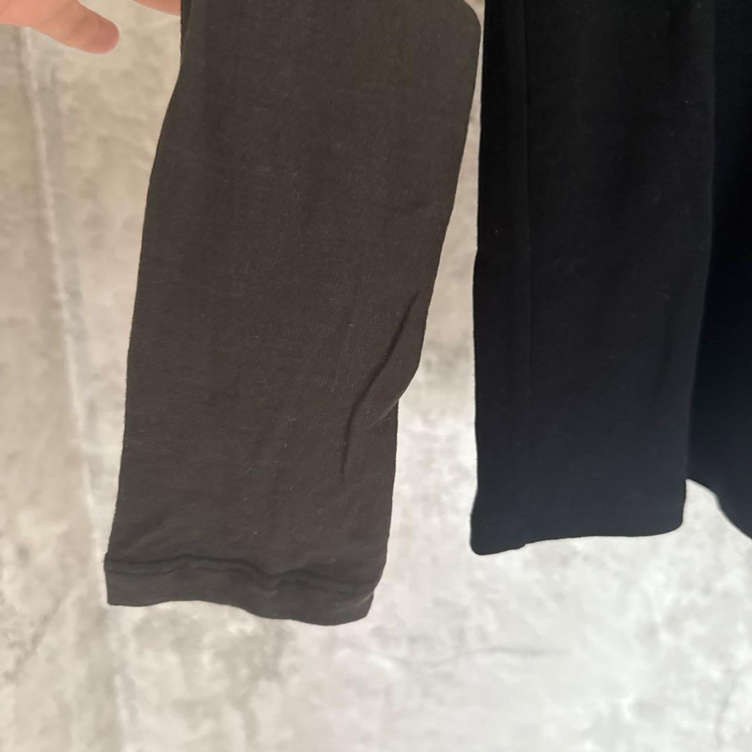 MANOF 　LAYERED SLEEVE CUT TOPS　ブラック