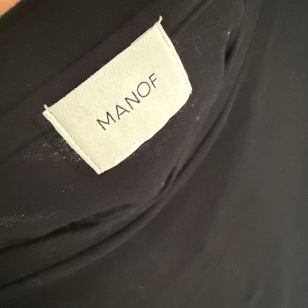 MANOF 　LAYERED SLEEVE CUT TOPS　ブラック
