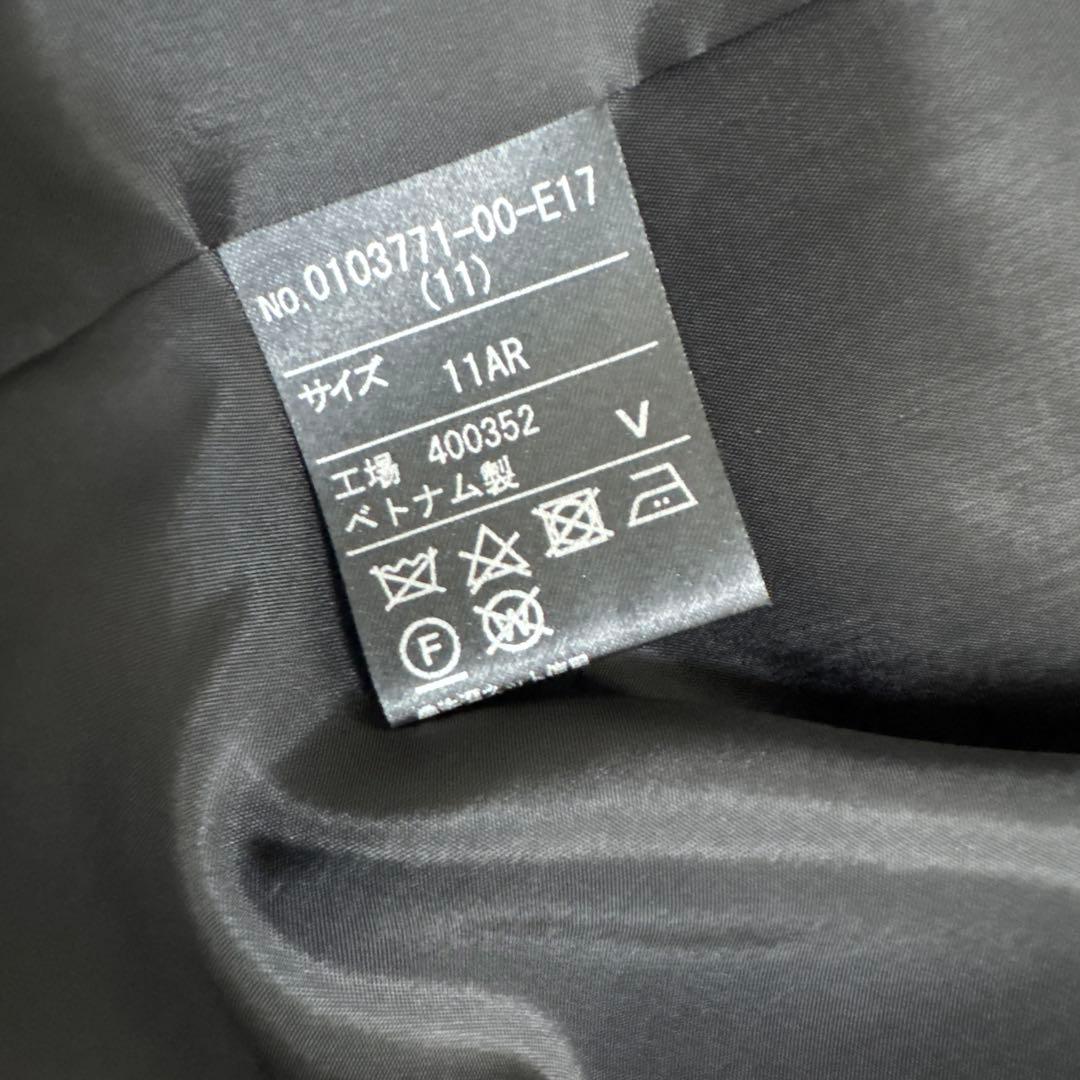 東京ソワール　SOIRPERLE ブラック ノーカラー　ロングジャケット 11号