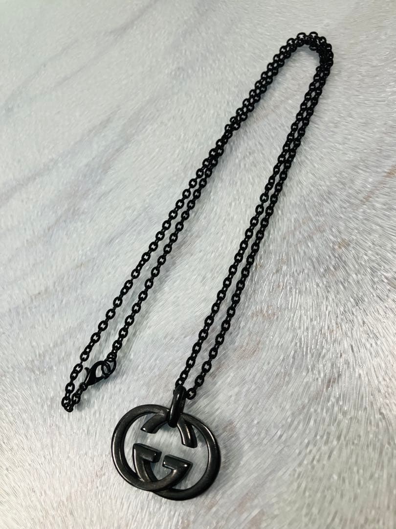 【超美品】GUCCI ネックレス トップ925燻し加工＋社外チェーン