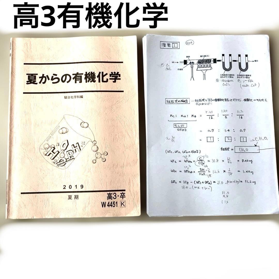 【匿名配送】駿台　夏からの有機化学 高3 大学受験　旧帝大　プリント付　化学