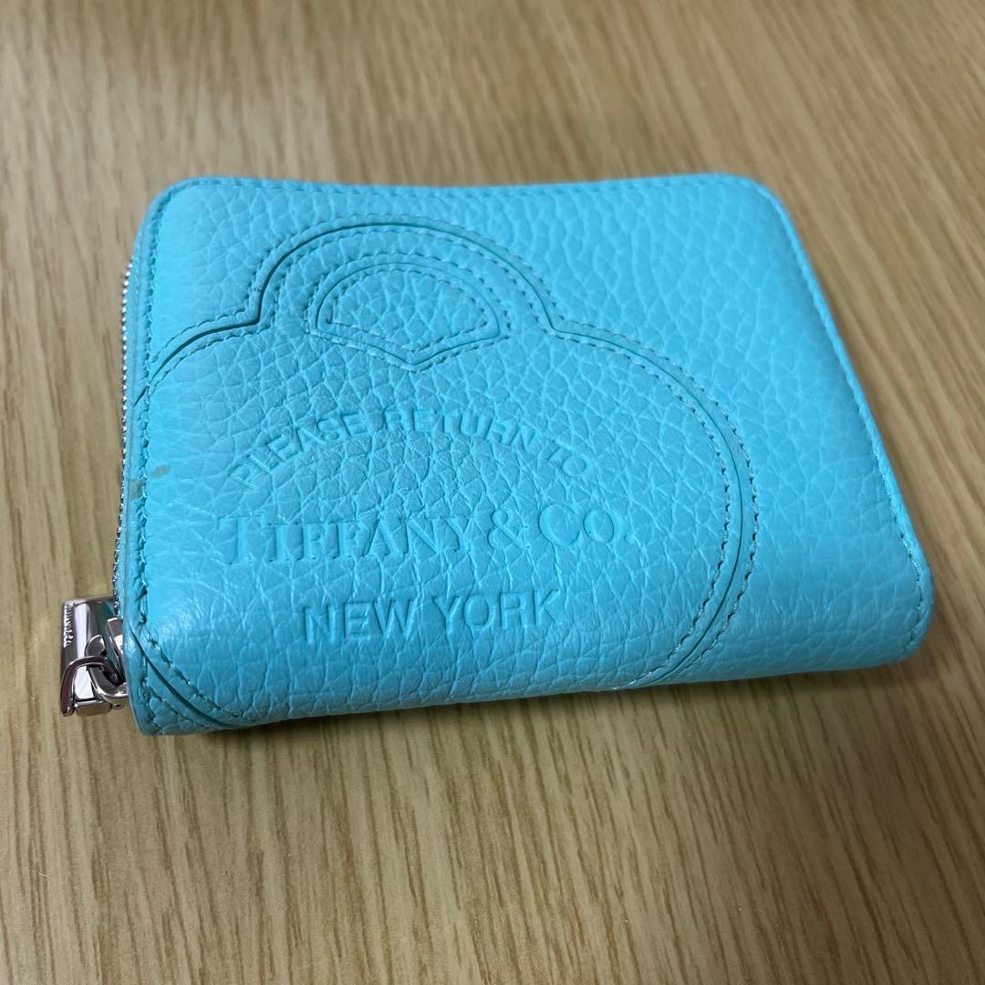 ク*ー様 リターントゥティファニー スモールジップウォレット ミニ財布 レザー