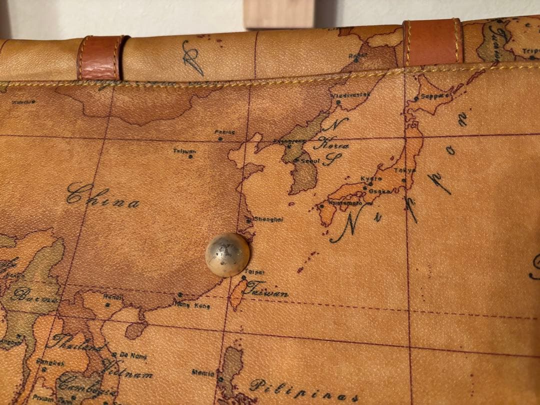 PRIMA CLASSE プリマクラッセ ボストンバッグ 地図キャメル本革