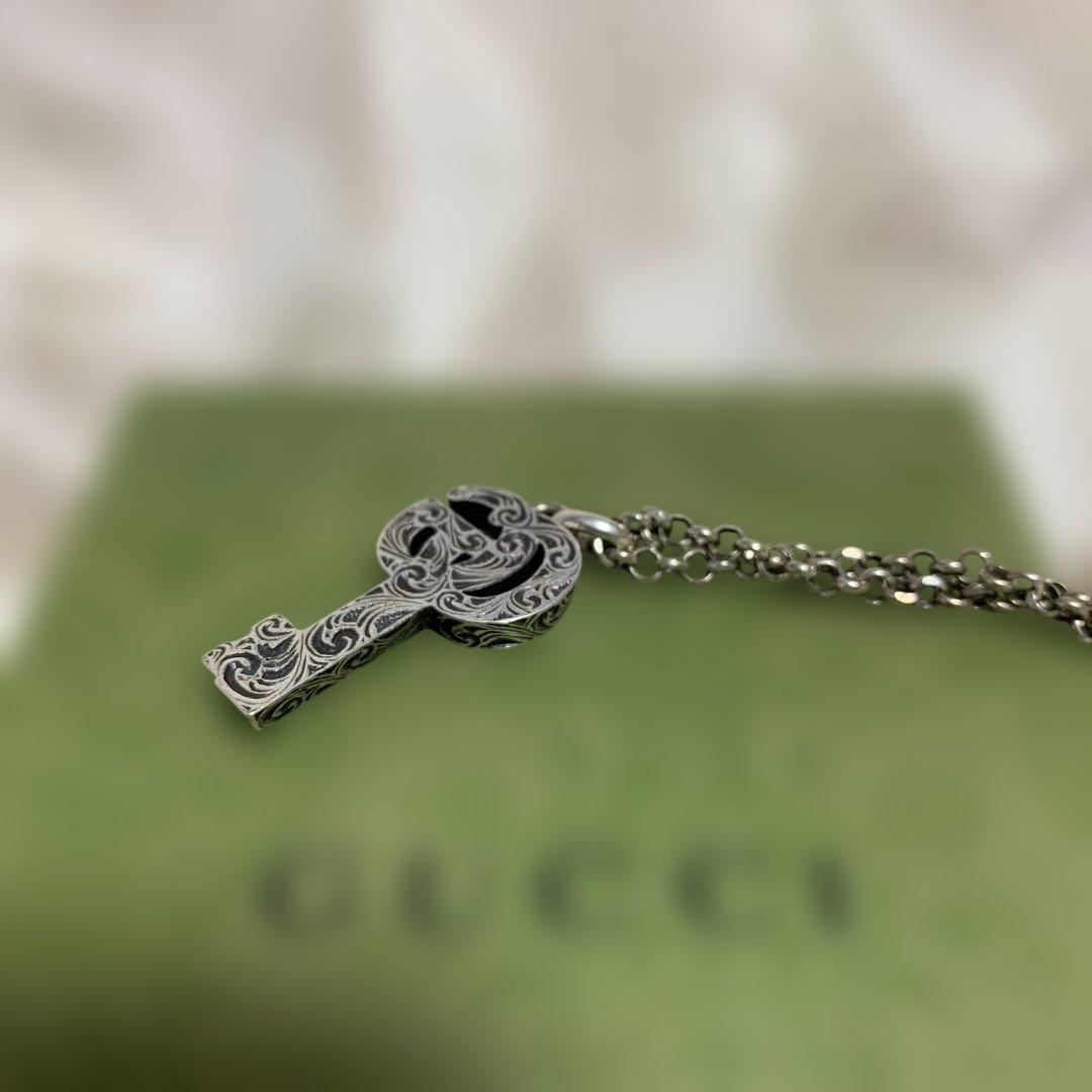 GUCCI グッチ アラベスク ダブルGキー ネックレス シルバー925