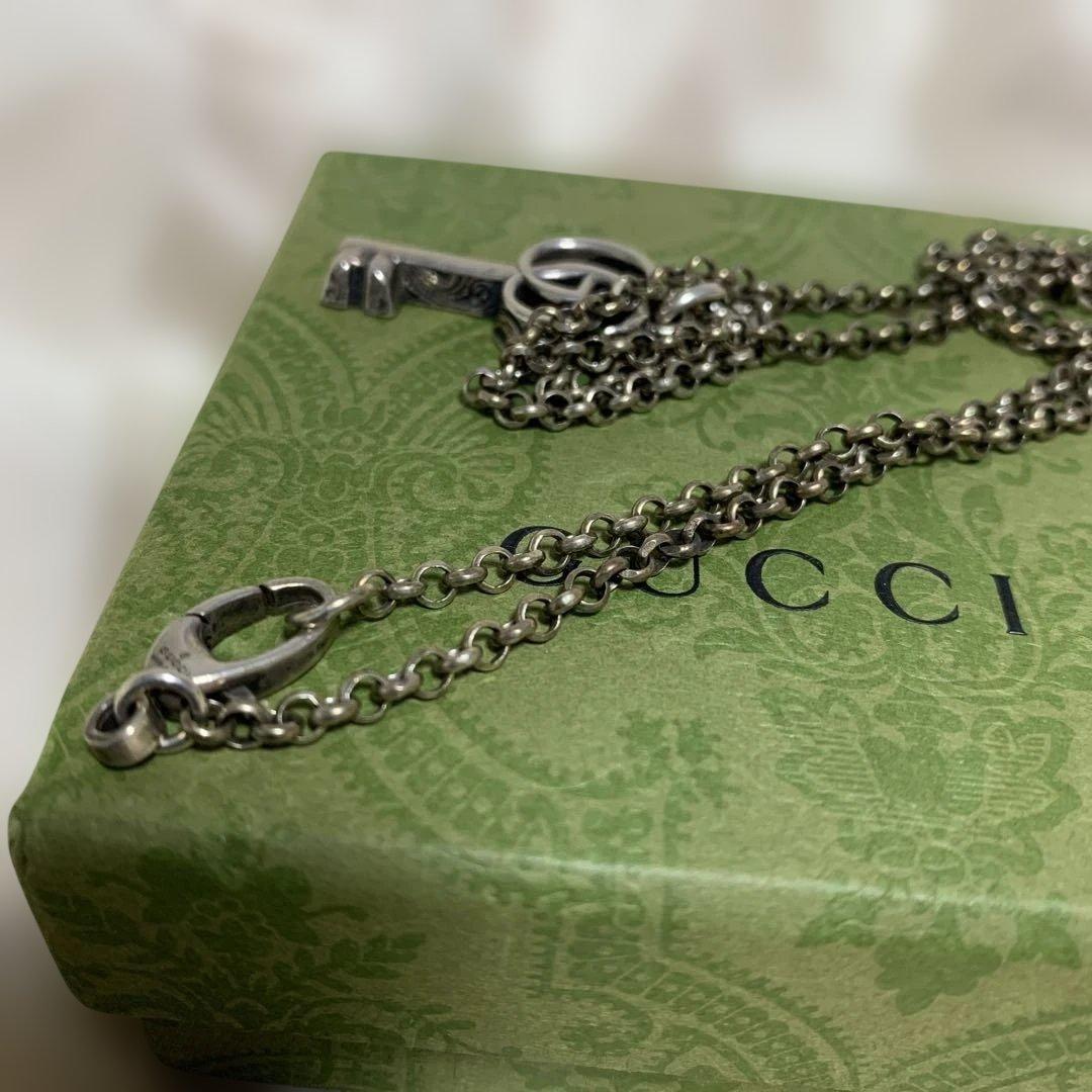 GUCCI グッチ アラベスク ダブルGキー ネックレス シルバー925