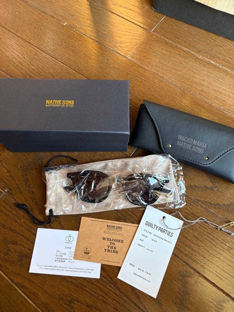 小物 WACKO MARIA NATIVE SONS GLASSES BLACK