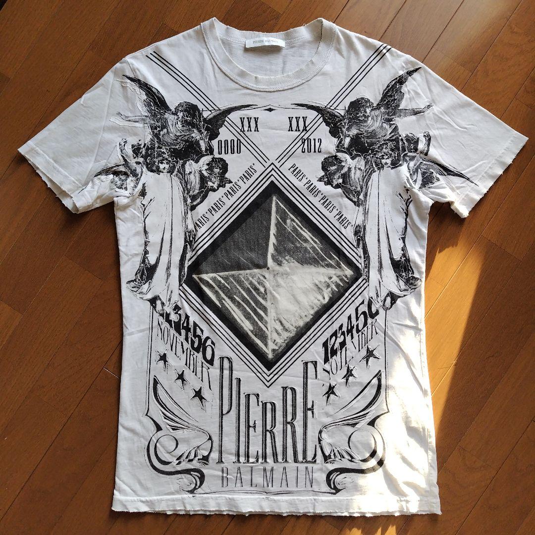 定価4万 ピエールバルマン BALMAIN 立体加工ロックTシャツ ヴィンテージ