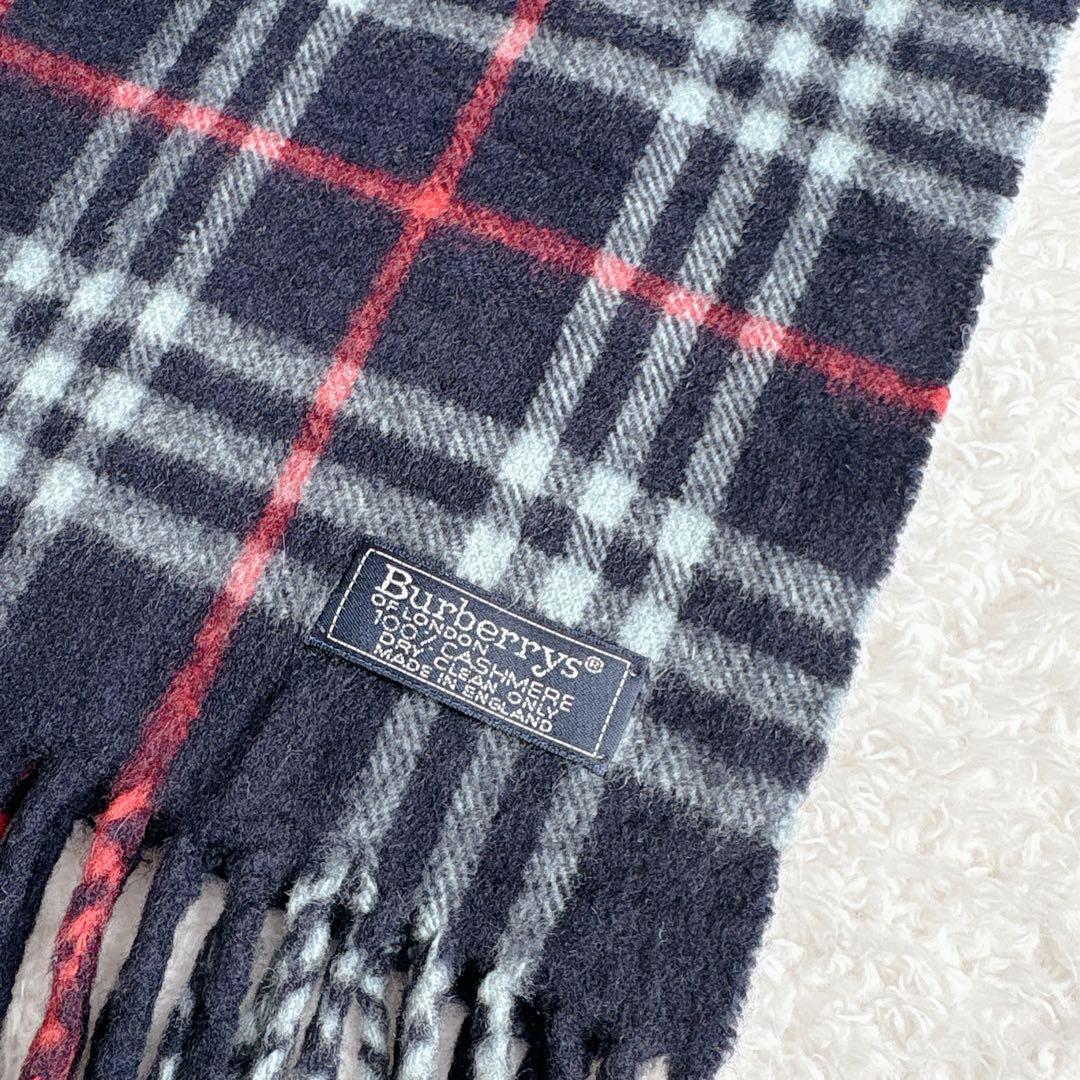 【美品】バーバリー カシミヤ100%マフラー ノバチェック