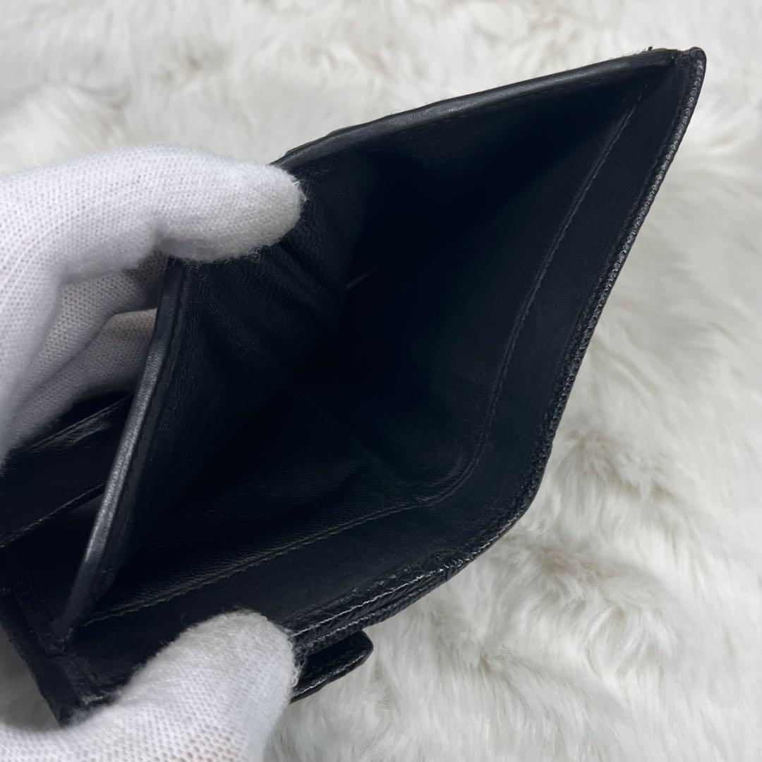 【美品】GUCCI ブラックレザー 三つ折り財布