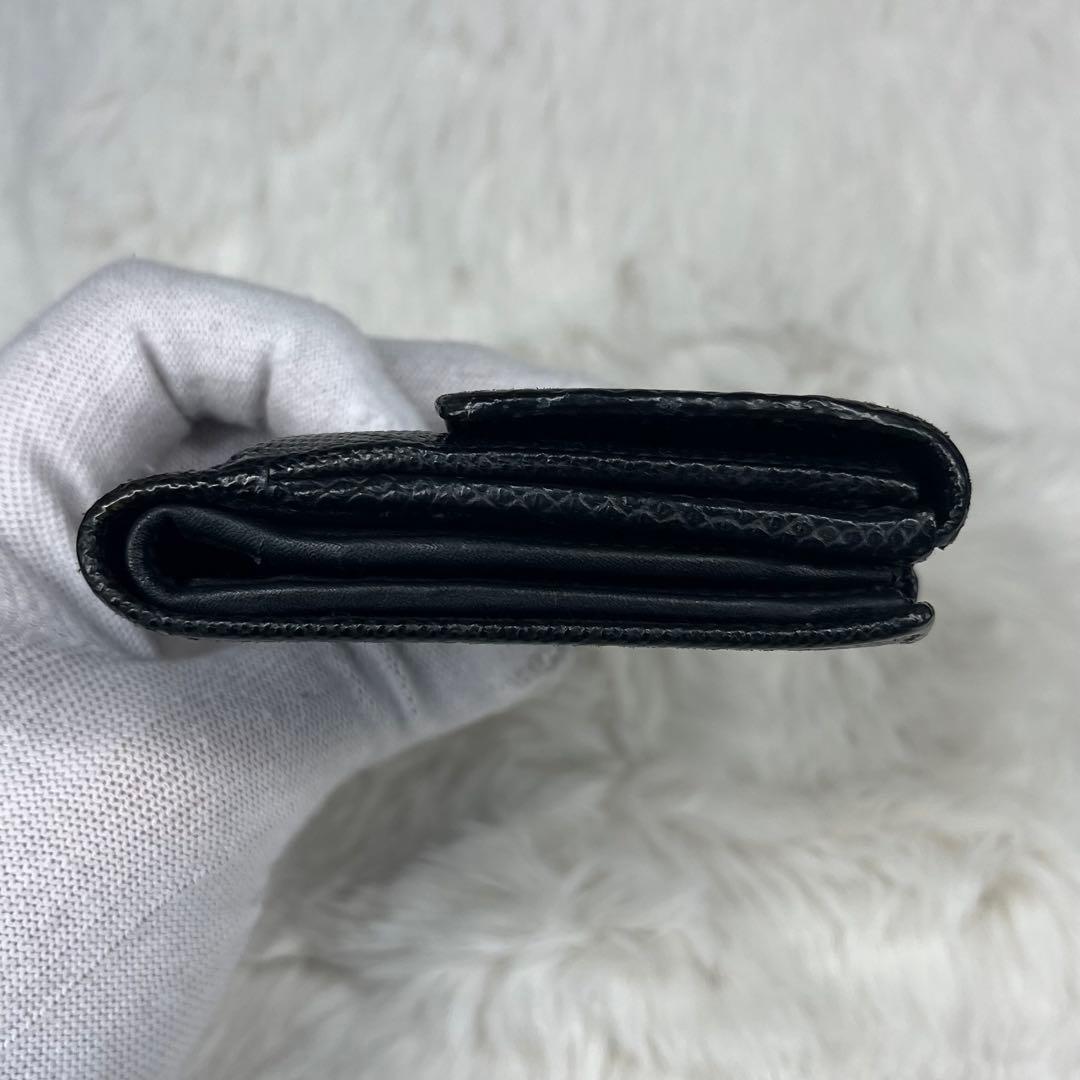 【美品】GUCCI ブラックレザー 三つ折り財布