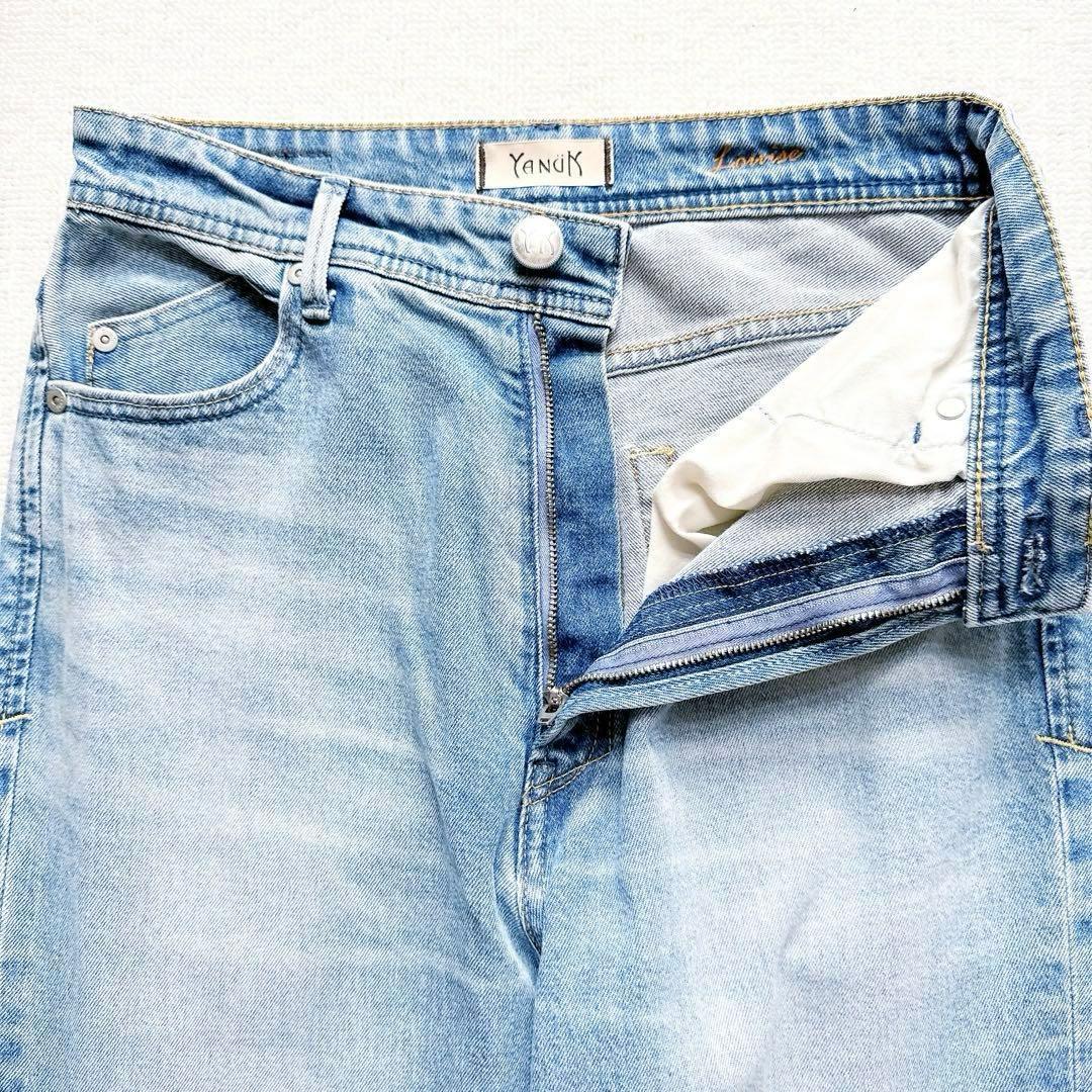 【極美品】ヤヌーク　LOUISE 加工デニムパンツ　26サイズ　2024SS