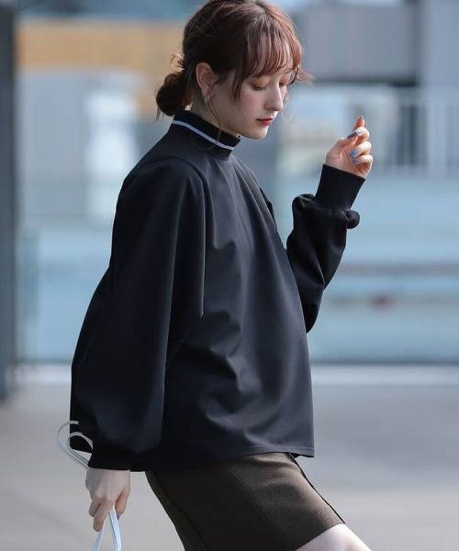 FRED PERRY×Ray BEAMS 別注 ハイネック シャツ ブラック