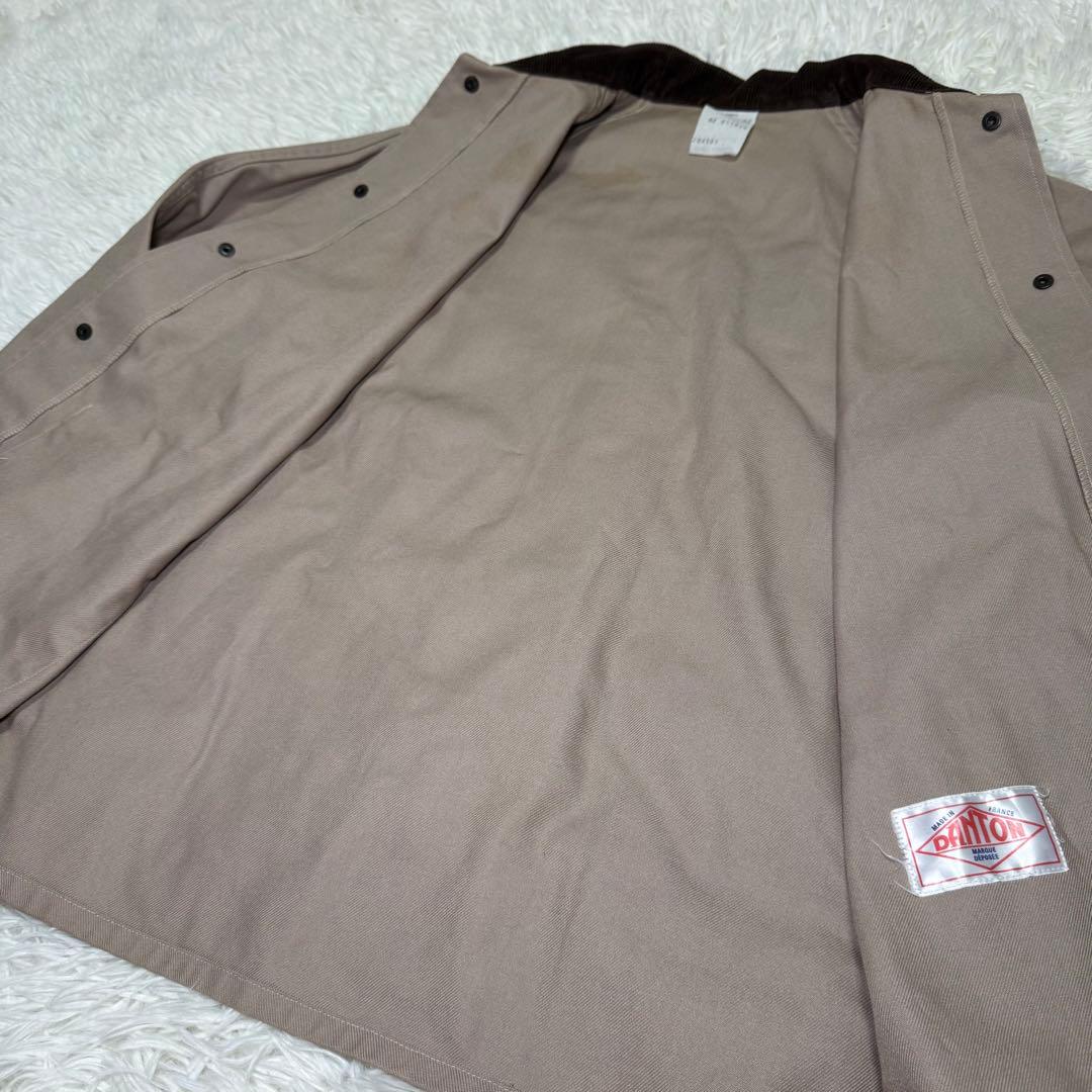 ☆希少 DANTON フランス製 ワークジャケット ベージュ コーデュロイ襟☆