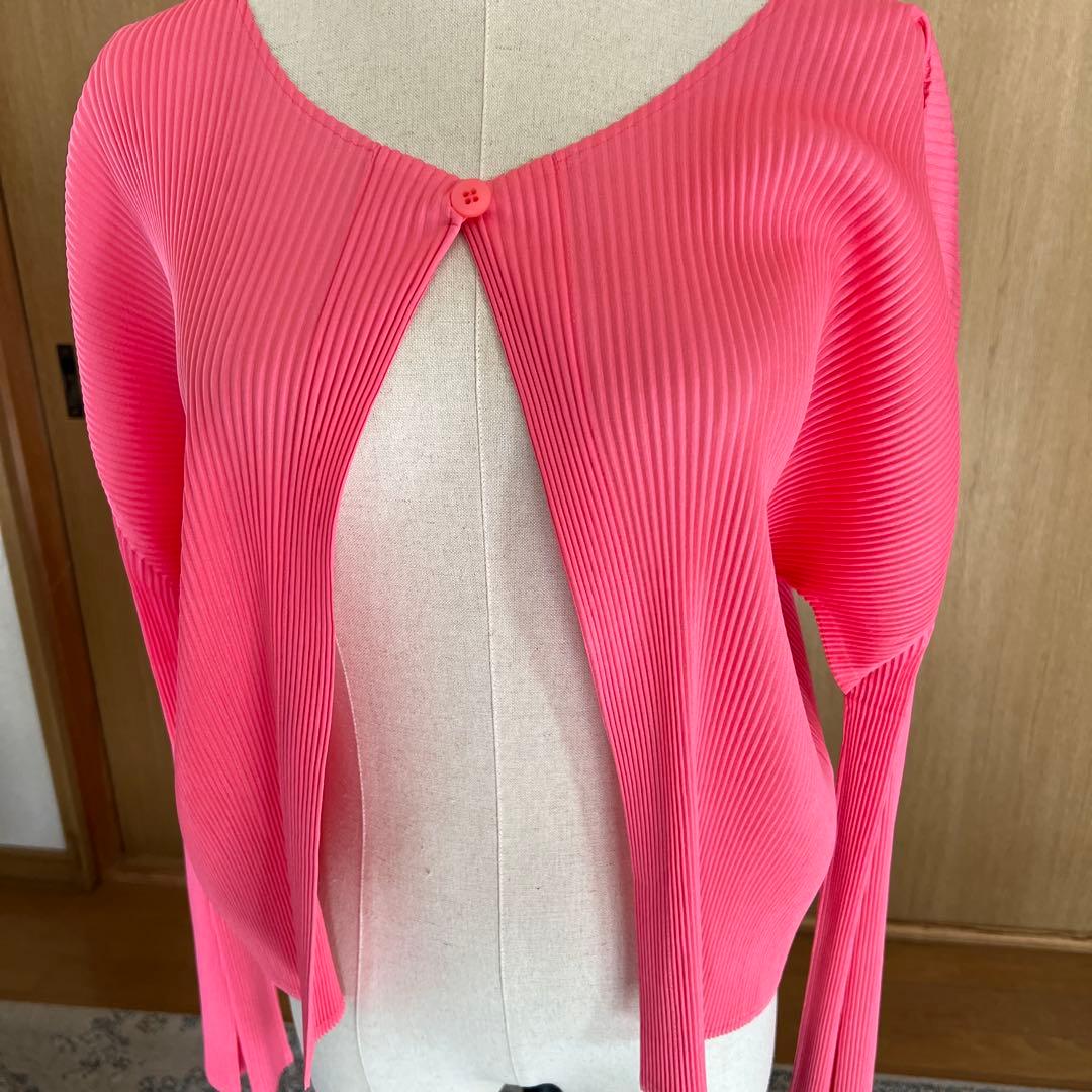 PLEATS PLEASE ピンク カーディガン