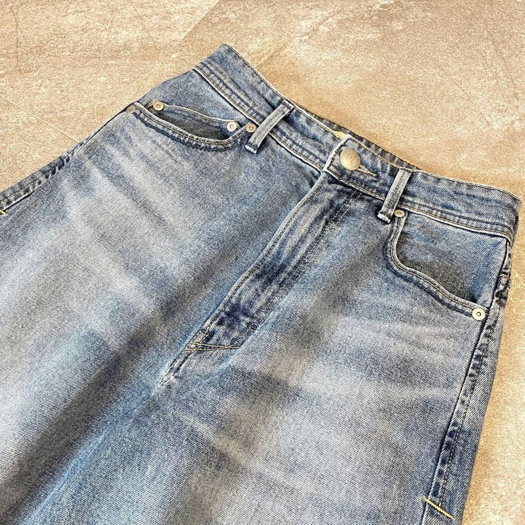 美品★YANUK ヤヌーク　Laura カーブテーパード　パンツ　デニム　23