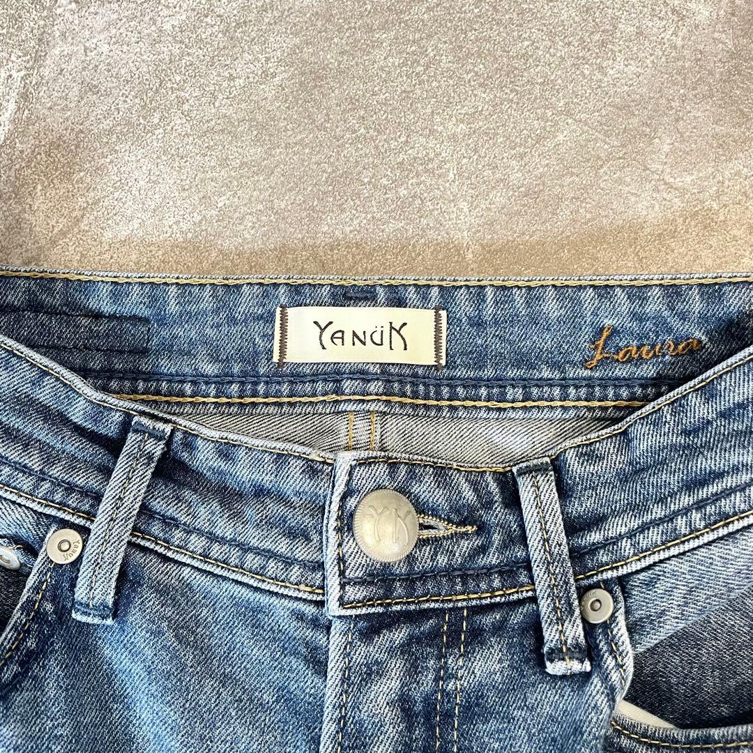 美品★YANUK ヤヌーク　Laura カーブテーパード　パンツ　デニム　23
