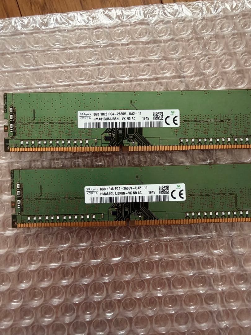 DDR4-2666 16GB (8GB x 2) メモリ 動作確認済み