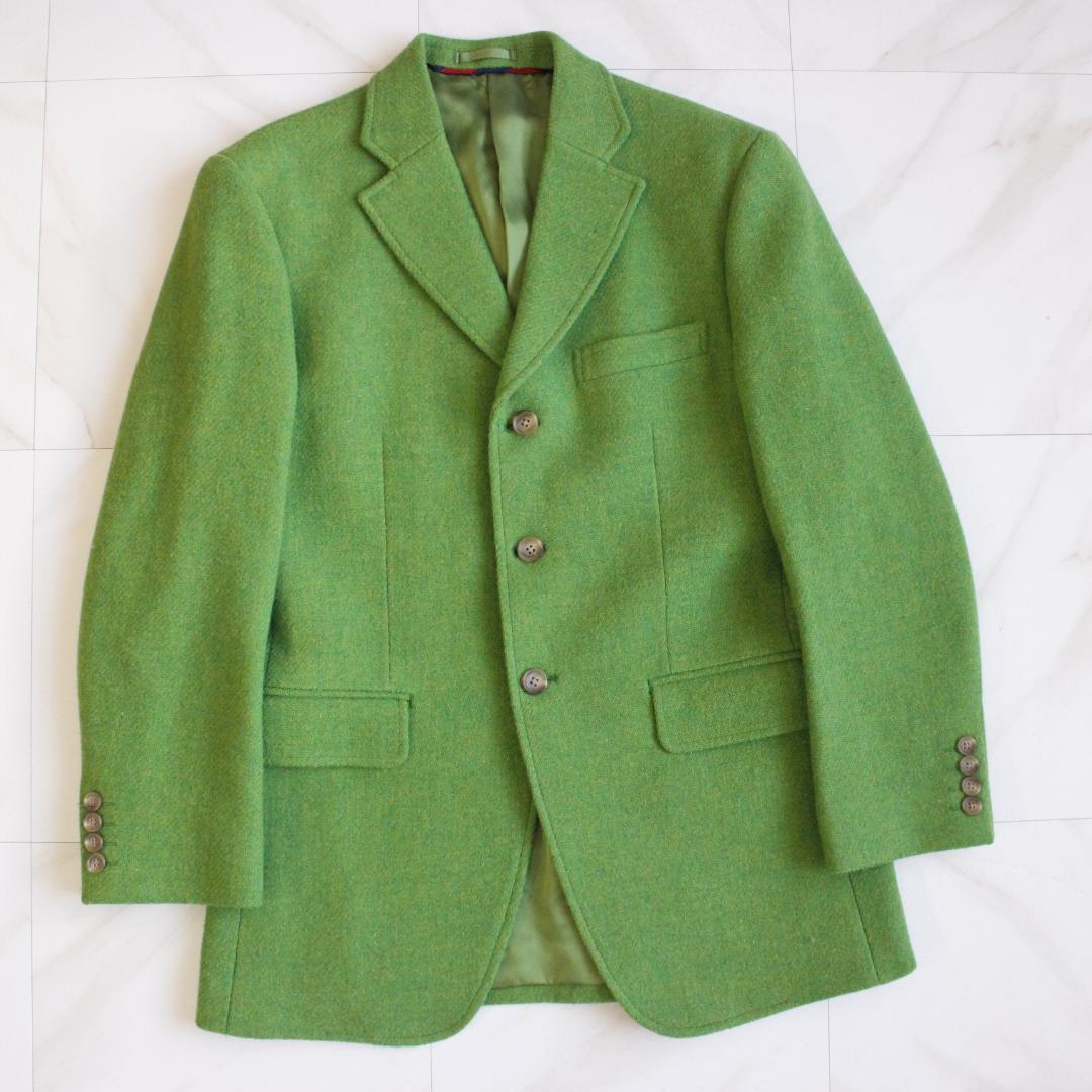 ぴーす様 J.CREW ハリスツイード テーラードジャケット M ライムグリーン