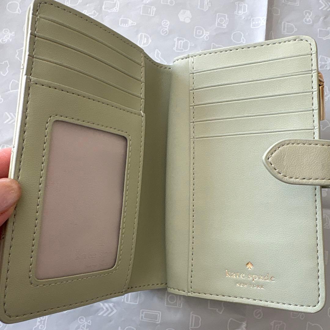 kate spade 二つ折り財布 ミントグリーン
