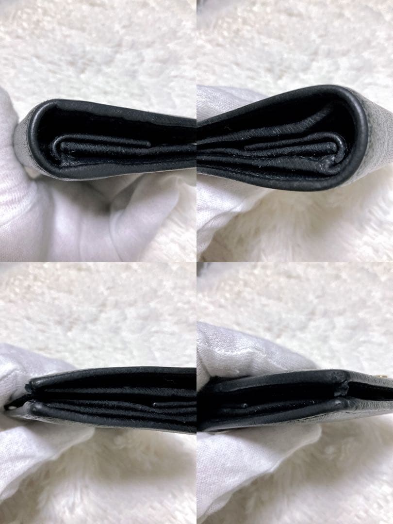 ♡美品♡PRADA プラダ 二つ折り財布 サフィアーノ ブラック 金具 ロゴ