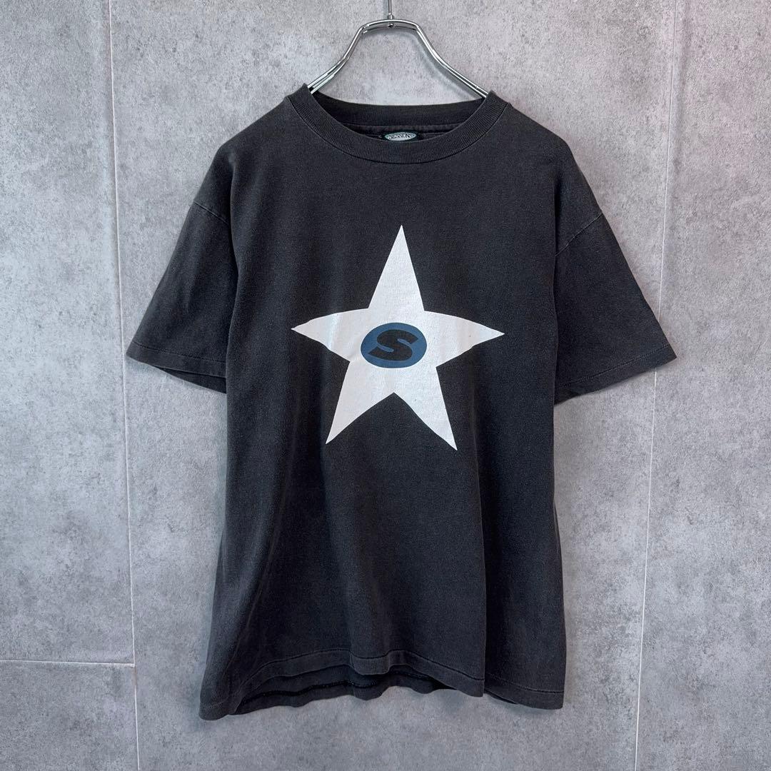 SESSIONS USA製 シングルステッチ Tシャツ 星柄 黒 フェード