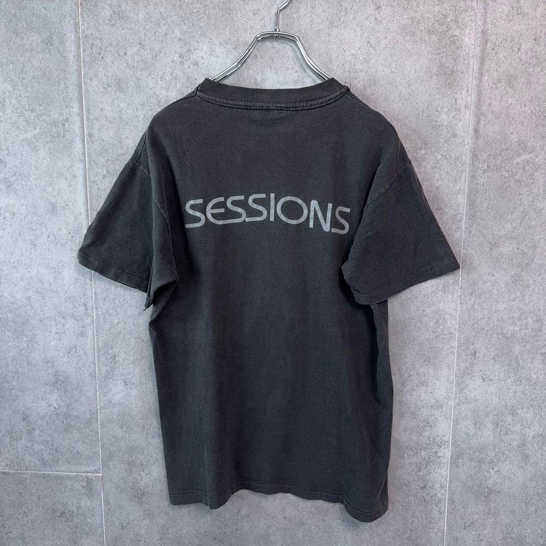 SESSIONS USA製 シングルステッチ Tシャツ 星柄 黒 フェード