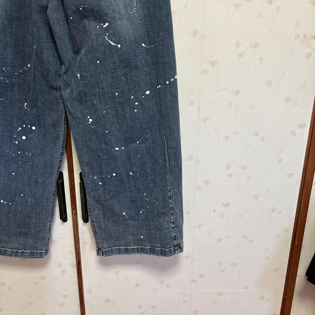 ayane ペイント加工 ブリーチ 伸縮性ありデニムパンツ　サイズ36