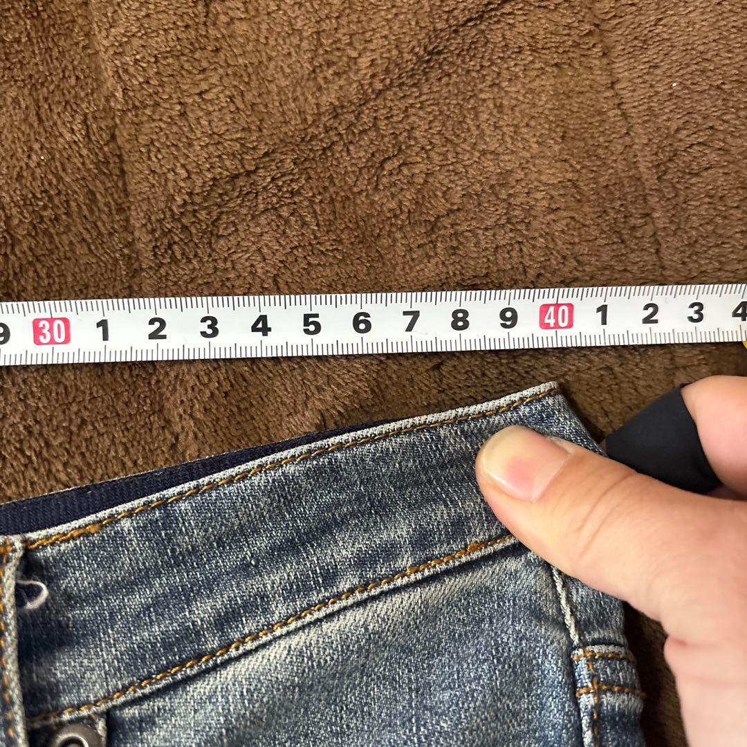 ayane ペイント加工 ブリーチ 伸縮性ありデニムパンツ　サイズ36