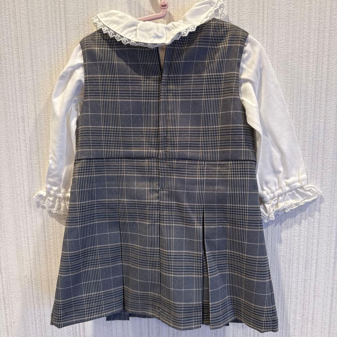BeBe グレー系チェックスカート&ブラウスセット　秋冬　再度値下げ