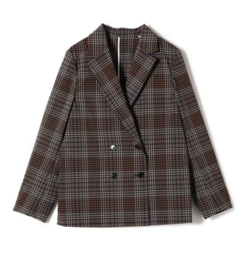 yukariさま専用〈手洗い可能〉ウール混 チェック ダブルボタン ジャケット