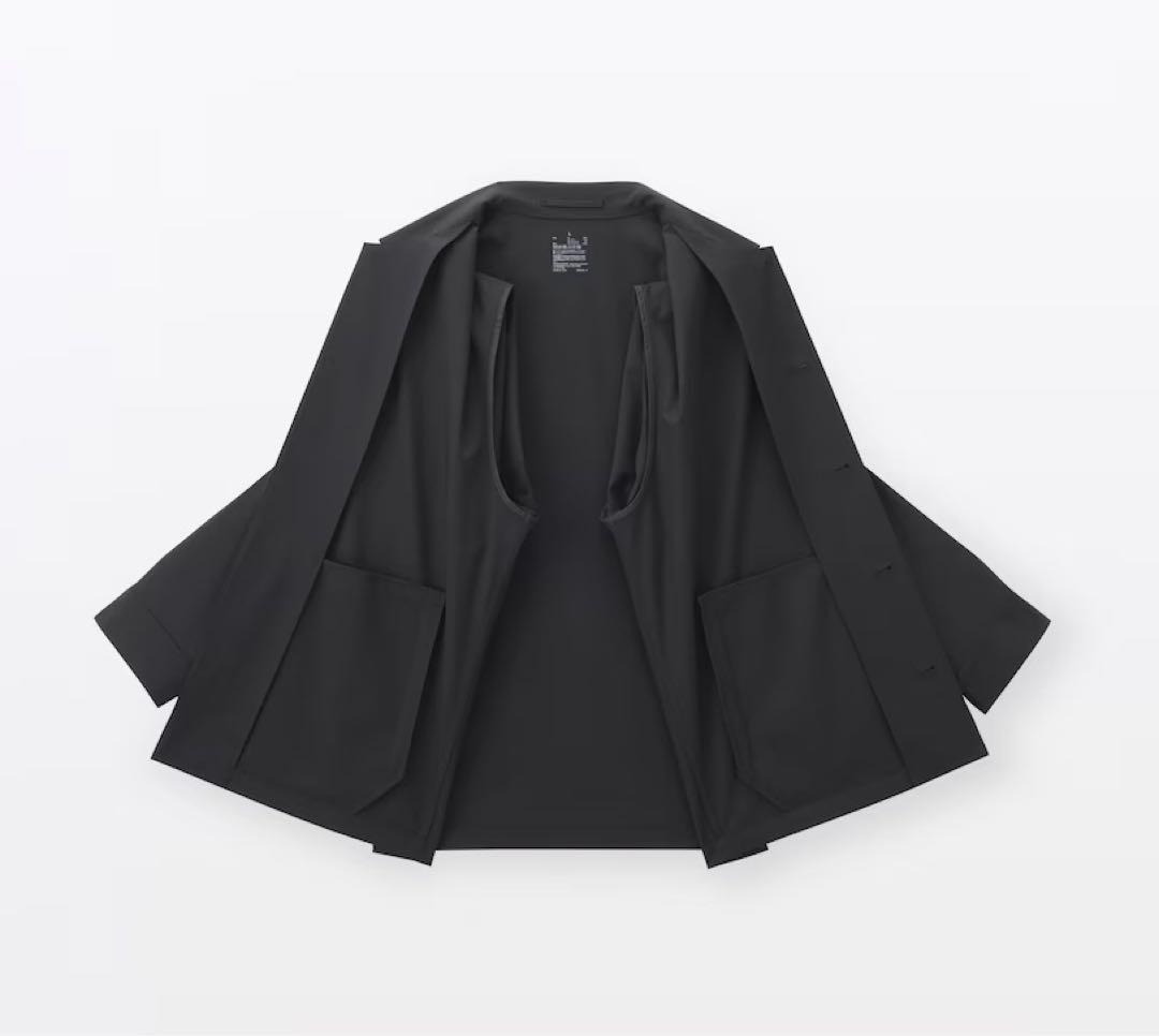 新品　無印良品　muji 紳士　乾きやすいブルゾン Ｍ 黒 ブラック　ジャケット