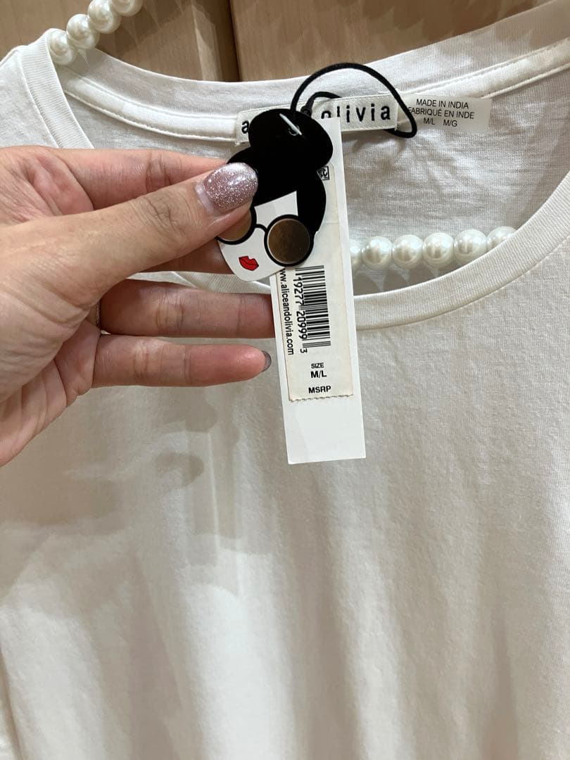 【新品タグ付き】alice+olivia ガールワッペン付き半袖Tシャツ