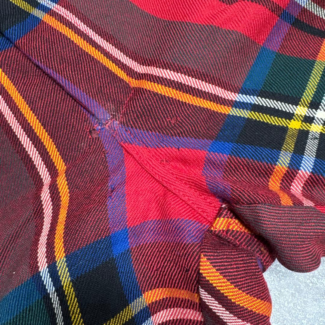 訳あり COMME des GARCONS チェック ウール ストレートパンツ