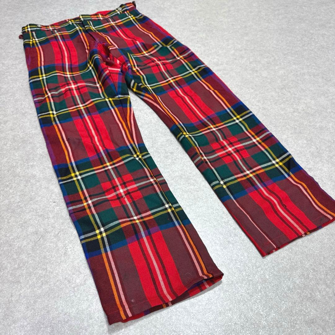 訳あり COMME des GARCONS チェック ウール ストレートパンツ