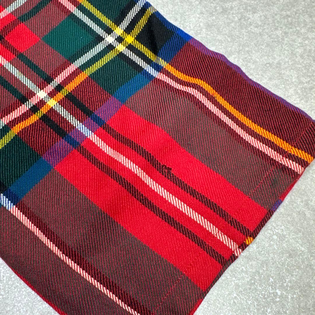 訳あり COMME des GARCONS チェック ウール ストレートパンツ