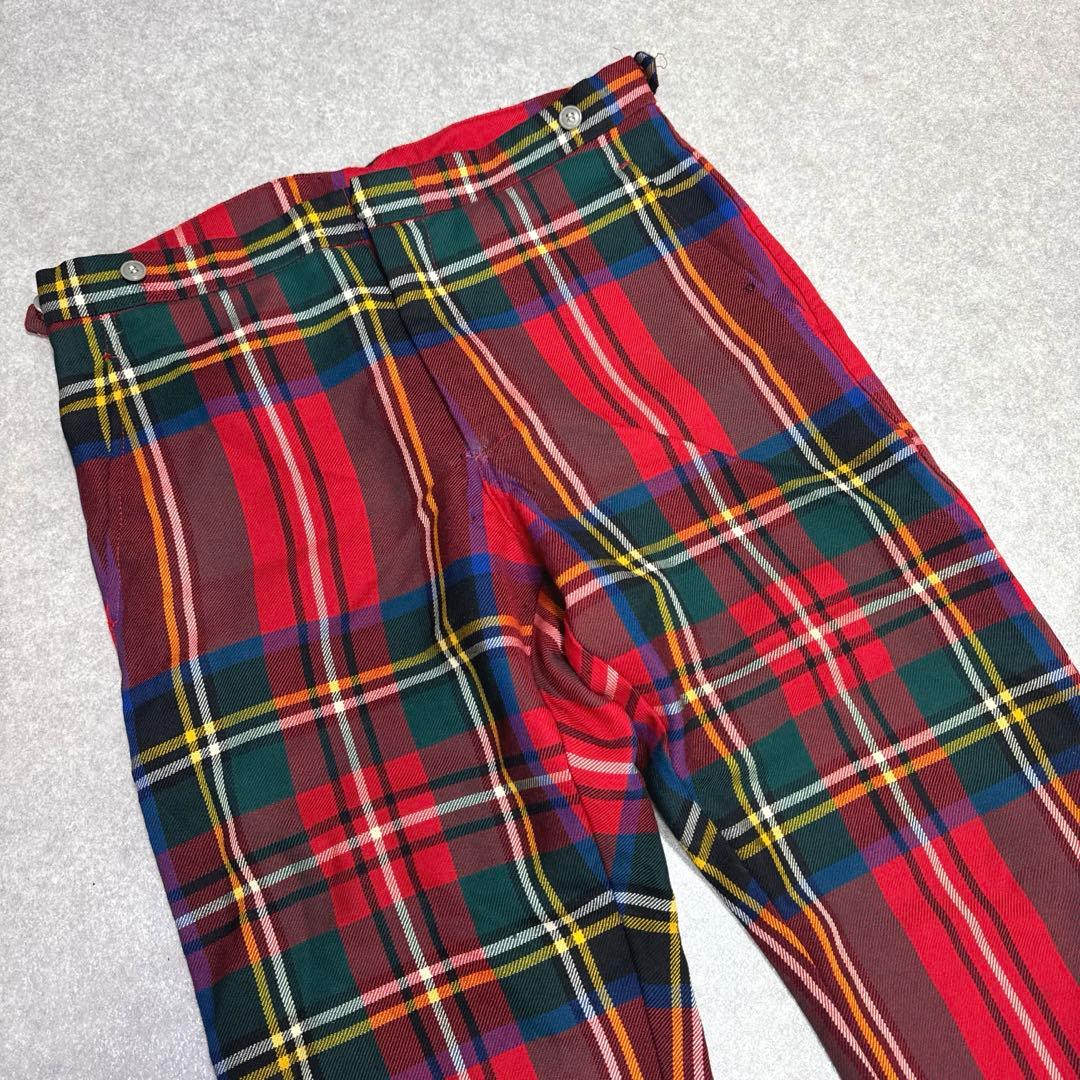 訳あり COMME des GARCONS チェック ウール ストレートパンツ